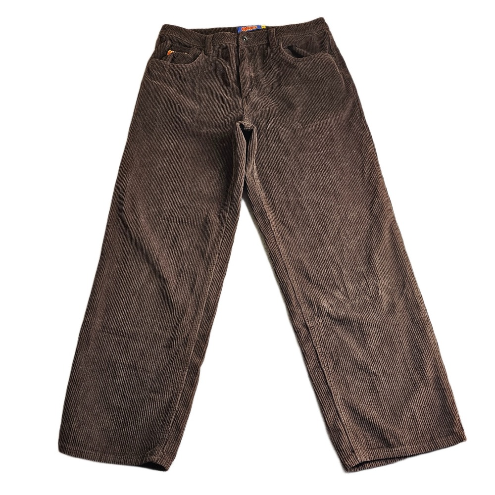 Empyre Corduroy Pants Mens 34 Brown Relaxed Fit 5-Pocket Design Straight Leg
